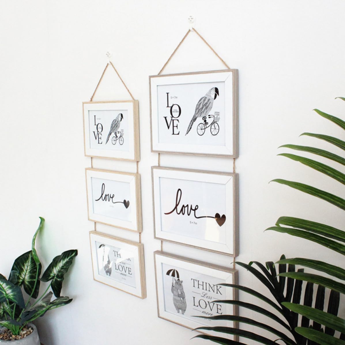 Housoutil Juego de Marcos para Fotos de Pared Estilo Nórdico, Tablero Artificial, Acabado Fino y Seguro, Adecuado para Decoración en Dormitorio U Oficina