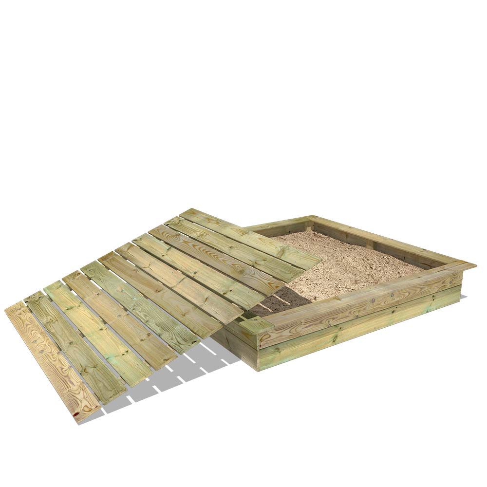 WICKEY Sandkasten King Kong Sandkasten mit Deckel aus Holz - 195 x 195 cm