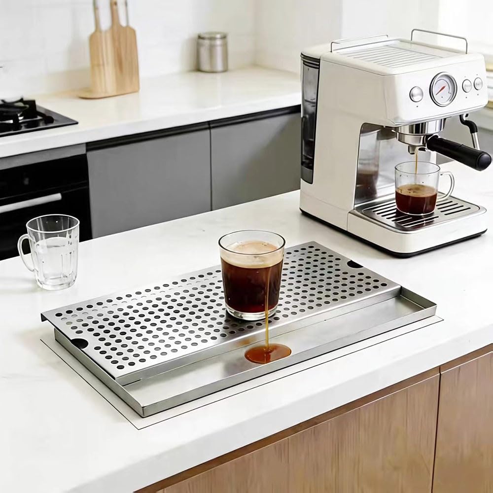 Detachable Drainage Beer Drip Tray, Stainless Steel Kegerator Drip Tray, Tea Set Accessory, Bar Drip Tray for Restaurant Teahouse Office Club 1PC(30x17.5x1.5cm)