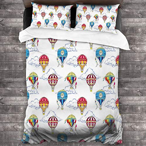 NOLYXICI Impresión de Globos de Aire Caliente de Nubes Vintage Fundas