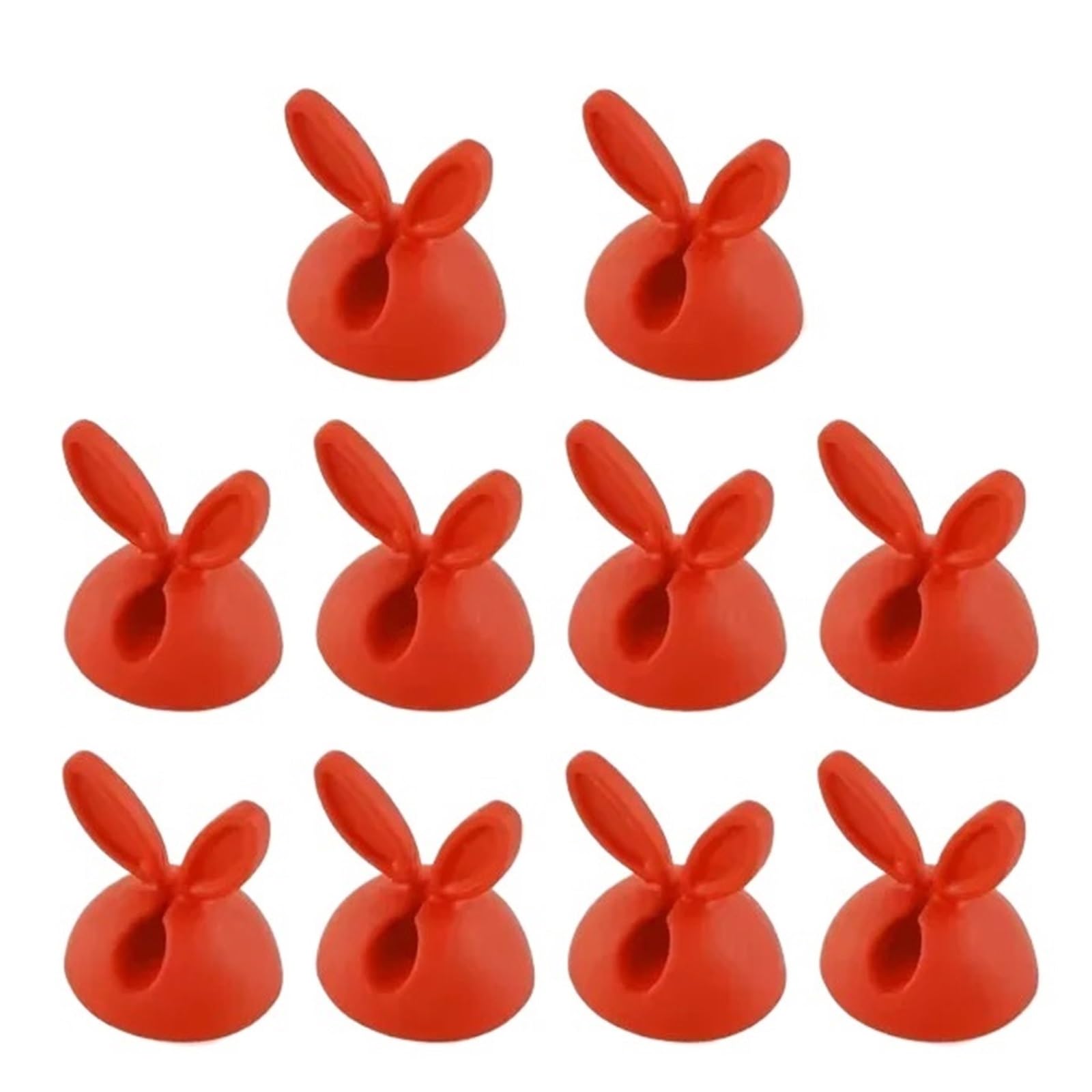 Phone Cord Holder for nightstand 50PCS Cute Rabbit Ear Cable Manager Desktop Car Dashboard Charger Cables Clasp Clip Desk Line Organizer Bunny Ear Winder Holder(Red)