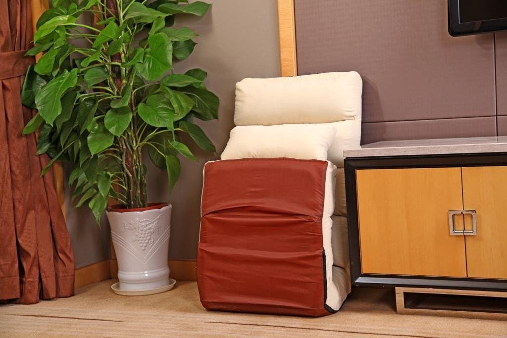 Porpora Relaxing Folding Futon Sofa and Comfortable Lounge Sofa, Cream White