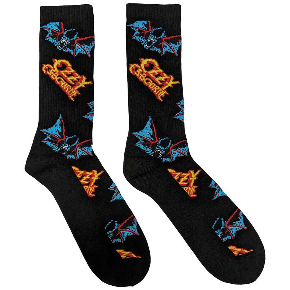 Ozzy Osbourne Women's Black Logos & Bats Ankle Socks In