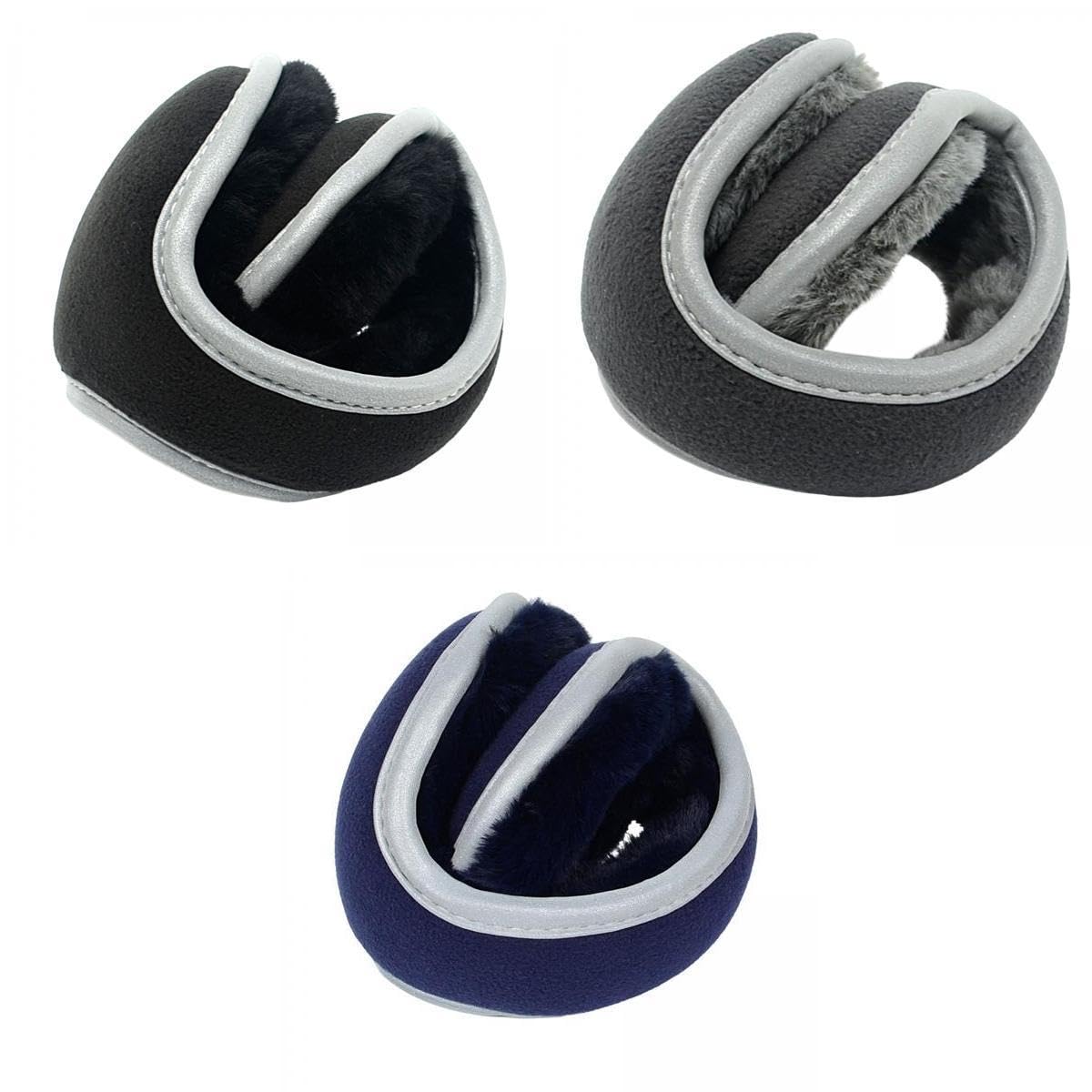 3Pieces Winter Ear Muffs Fleece Warm Ear Warmers for Skating Blue and Black|Clothing, Shoes & Accessories | Mens Accessories | Hats
