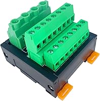 Vista 9 de Bloque de terminales de tornillo, módulo de distribución de energía, bloque de terminales de montaje en riel DIN de 30 A, placa de distribución