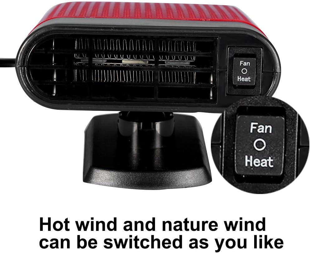 Car Window Defroster 12V Portable Heater For Windshield And Side Fast Heating Electric Demister With Noiseless Motor And Overheat Compact Handheld Design