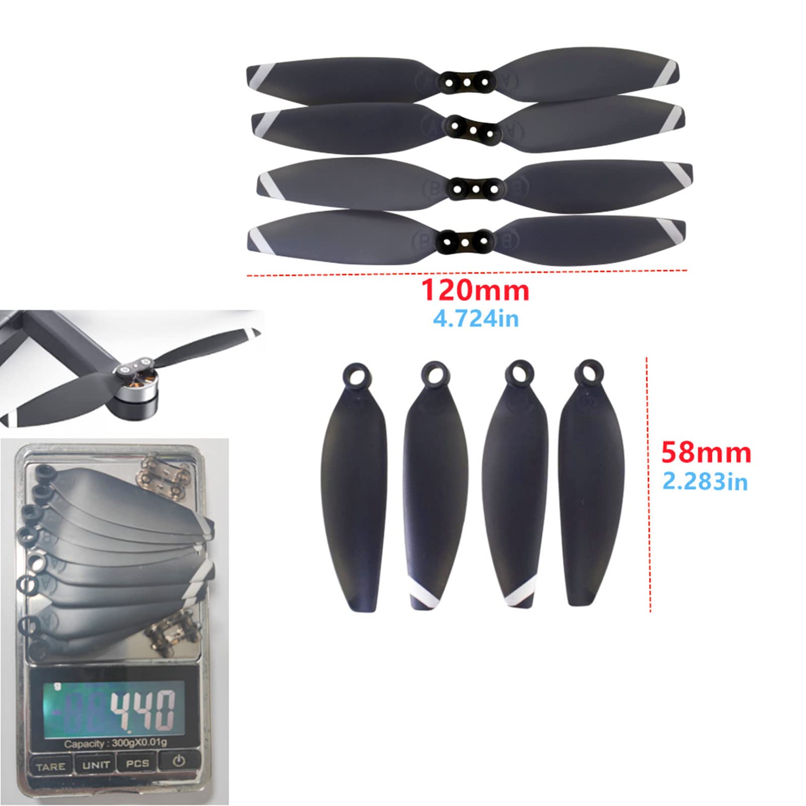 24pcs Propellers for HS175D X500pro Aerial Photography Folding Quadcopter Accessories Remote Control Drone Folding Paddle Replacement Parts - Image 2
