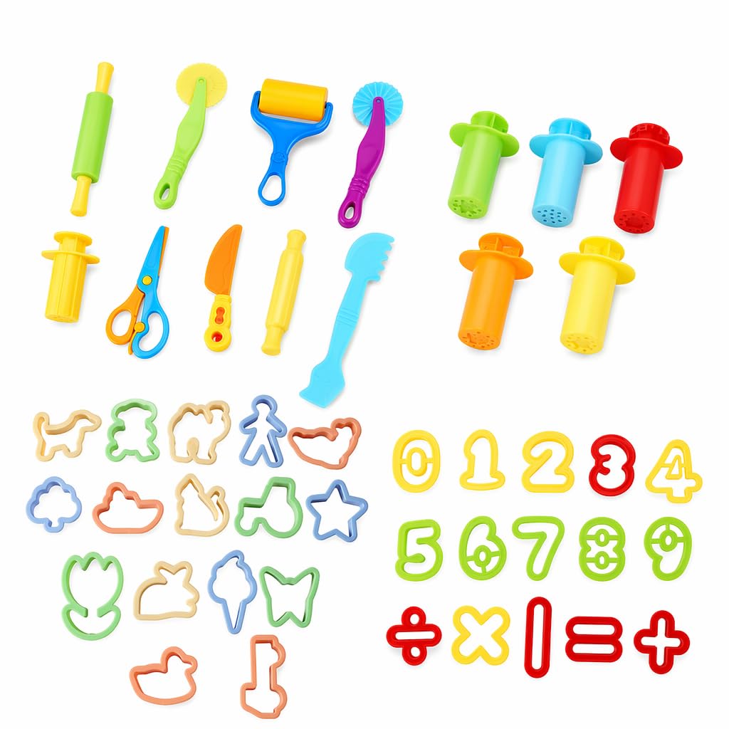 46PCS Playdough Accessories, One‑Piece Design, Easy Clean, Play Doh Tools