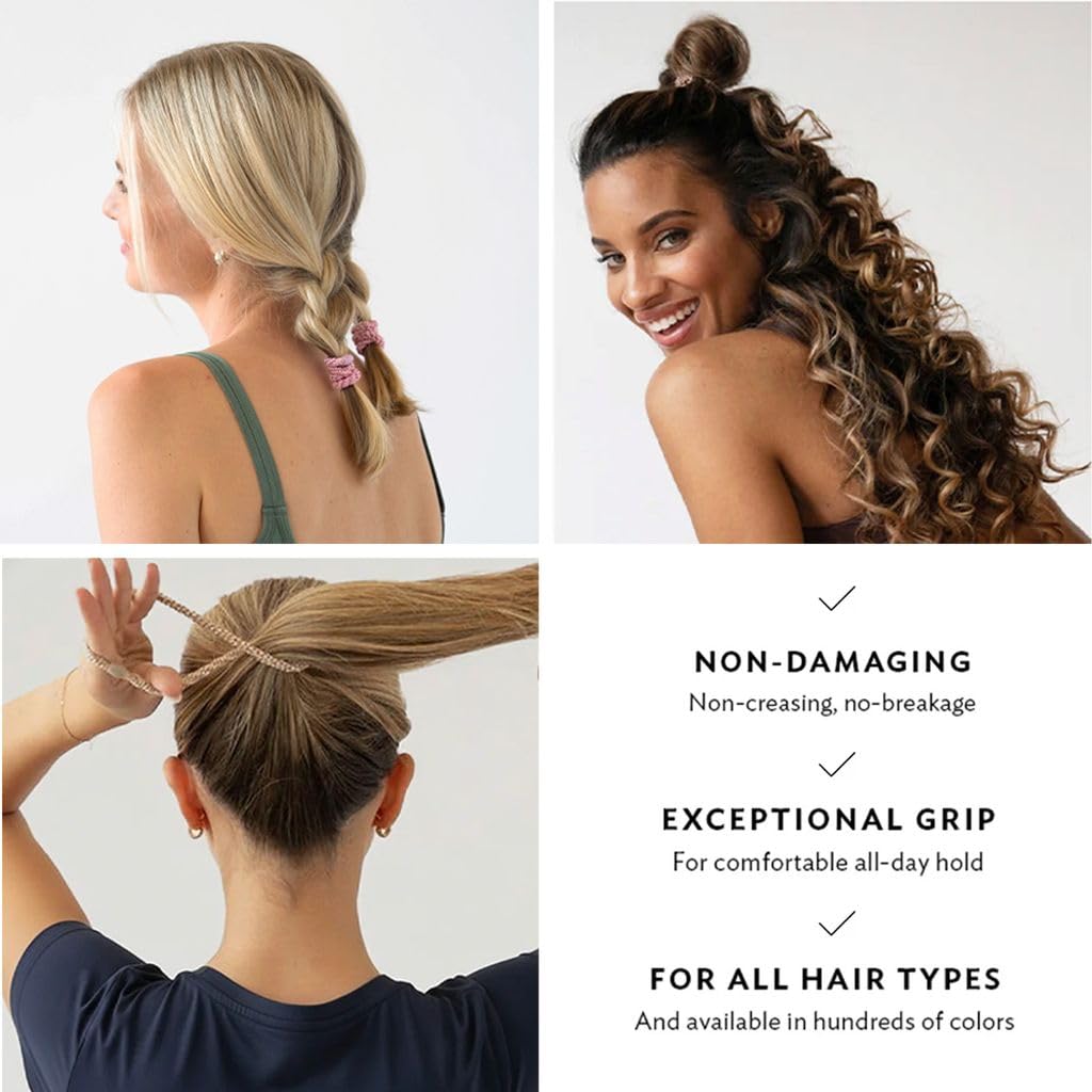 L. Erickson Tubo de poni Grab & Go marrón y negro, paquete de 15, neutrales Nouveau | Lazos para cabello grueso, bandas gruesas sin arrugas con fuerte sujeción, diseño sin daños, mezcla neutra moderna