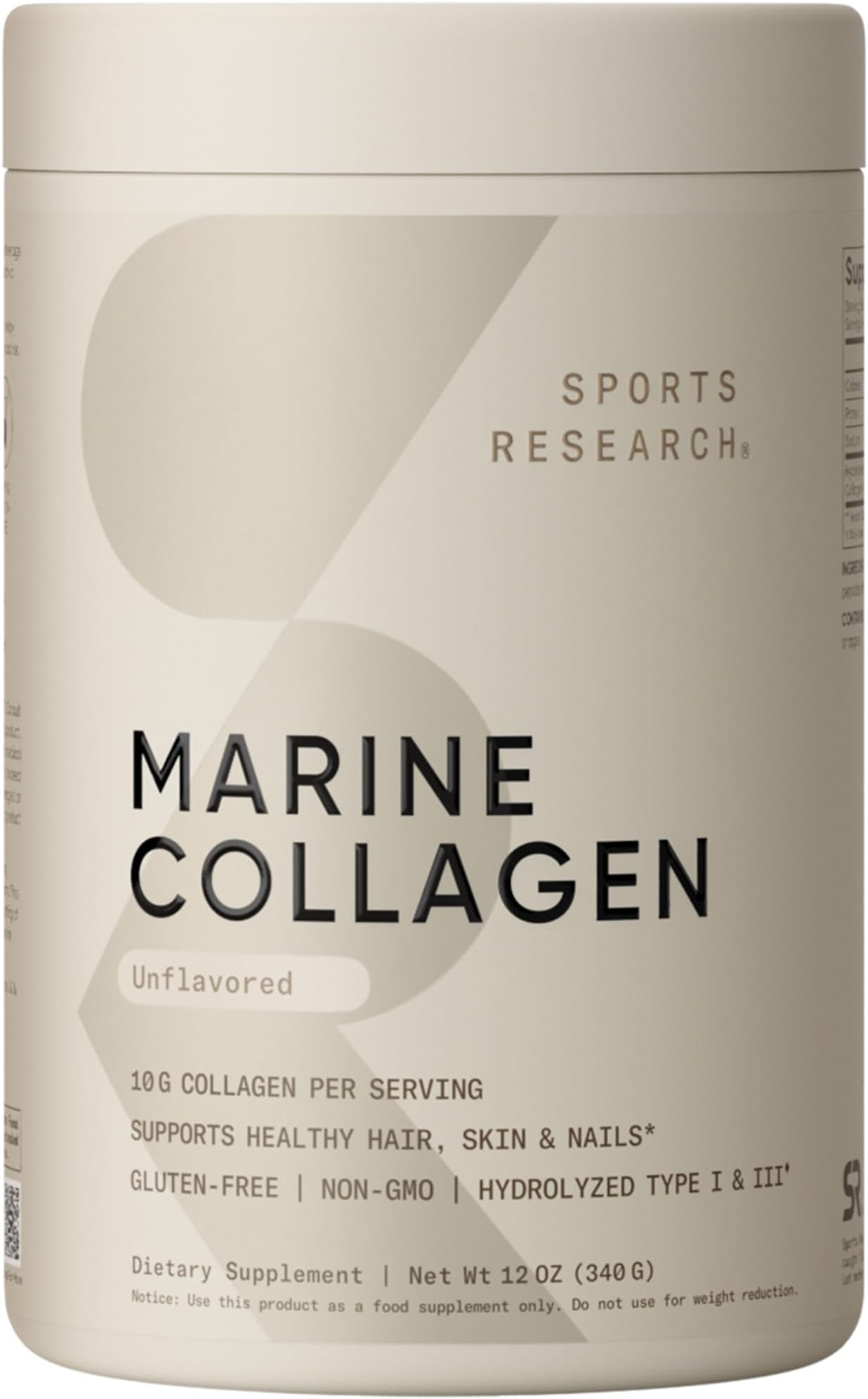 Marine Collagen Peptides Powder|Pescatarian Friendly, Keto Certified & Non-Gmo Verified - Easy To Mix In Water Or Juice! (12Oz Bottle), 1 count, 34 servings