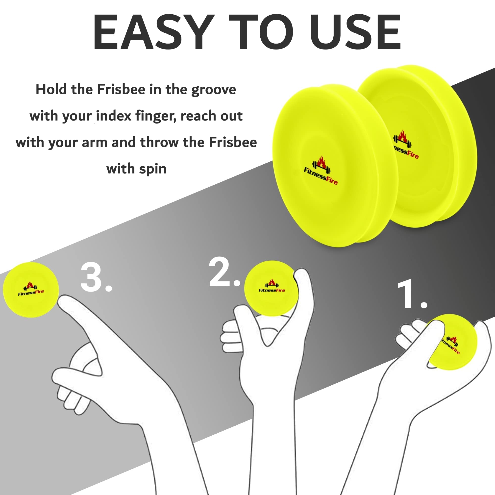 Set de 3 Mini Frisbee - El pequeño disco Frisbee vuela más de 60 metros - El nuevo deporte de moda - Alternativa al deporte Frisbee habitual - Amarillo