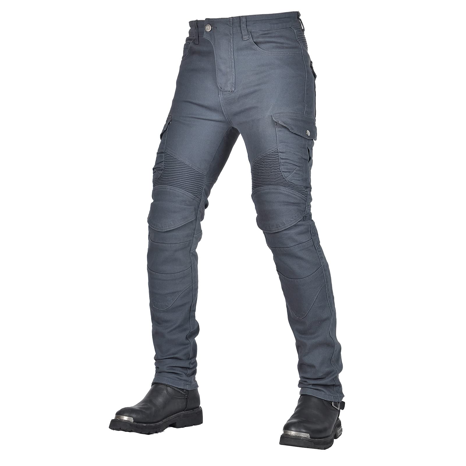 Uomo Moto Biker Jeans, Uomo Pantaloni da Moto Biker Jeans Protezione Motorcycle Pantaloni Rinforzato Slim Fit Armature Pants