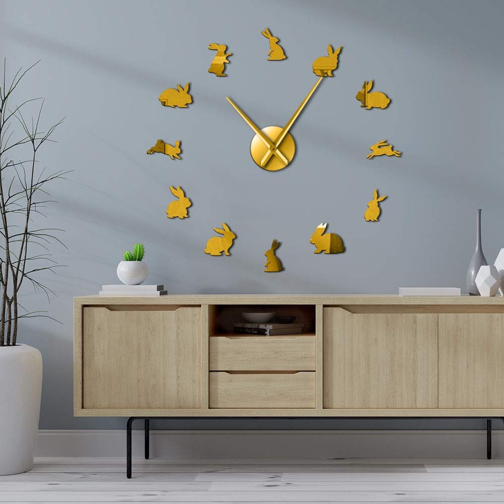 Miroir mural lapin acrylique autocollant grand format décoration chambre enfant