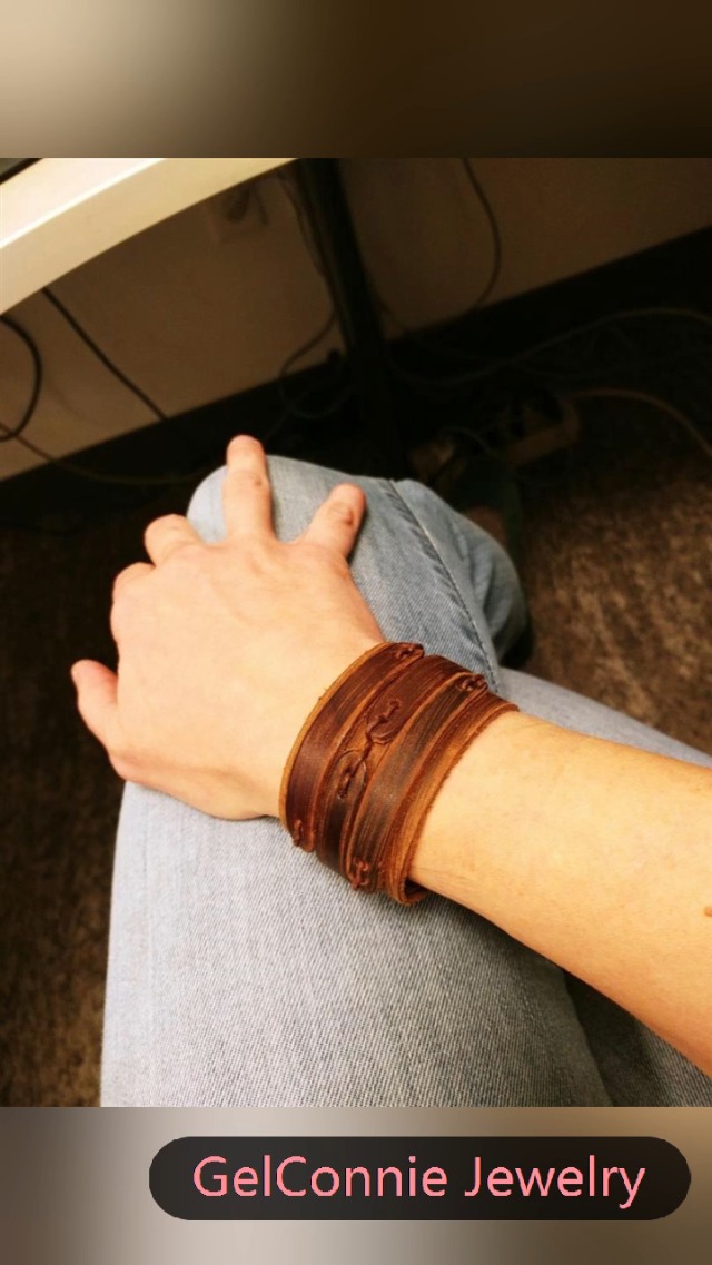 Pulsera de cuero ajustable estilo punk GelConnie miniatura 7
