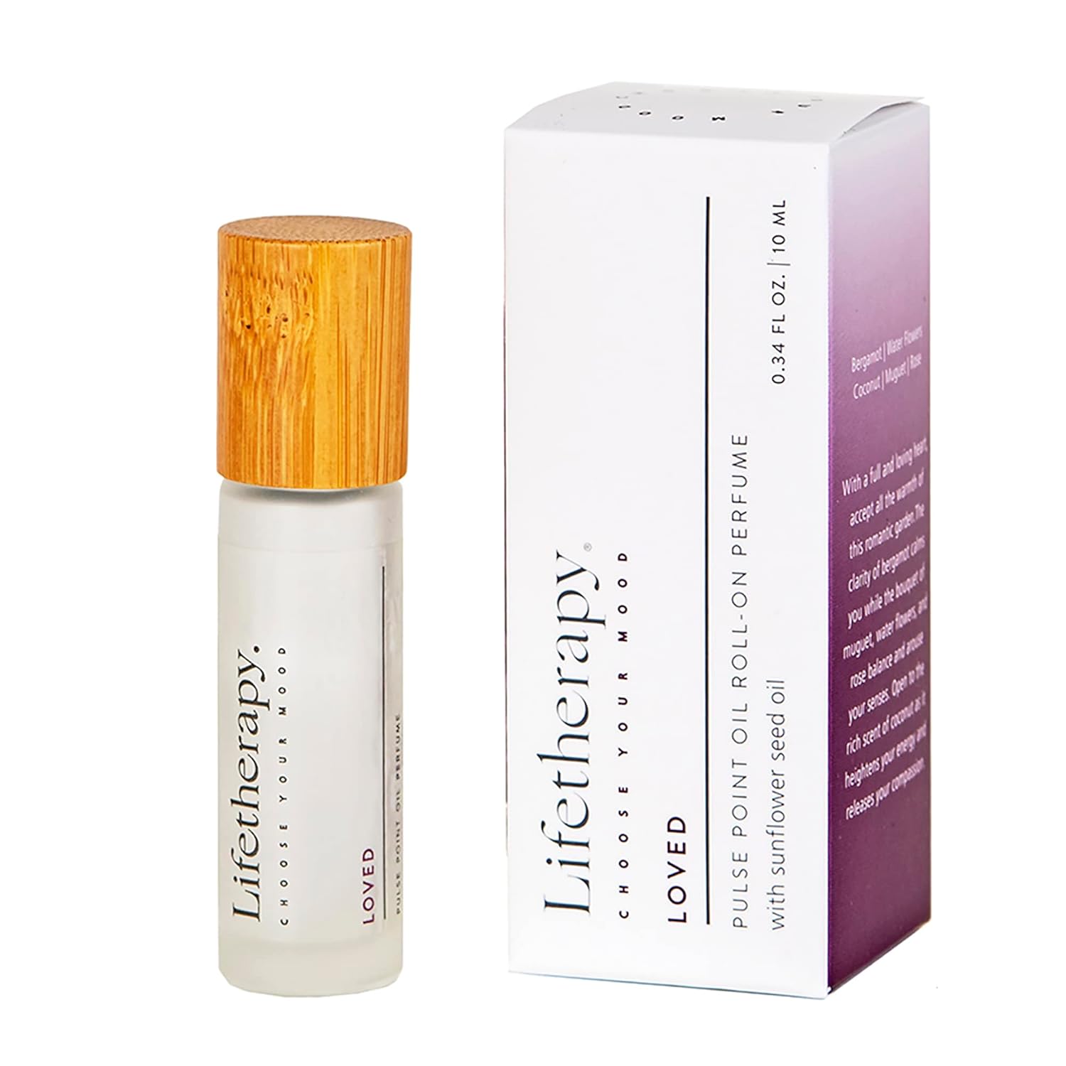 Lifetherapy Pulse Point Oil Roll-on– Loved | Alcohol free | Long lasting | Perfume | Clean, Skin-Loving Formula | Vegan & Gluten Free | Thoughtfully Crafted Fragrance for Self-Care 0.34oz./10ml
