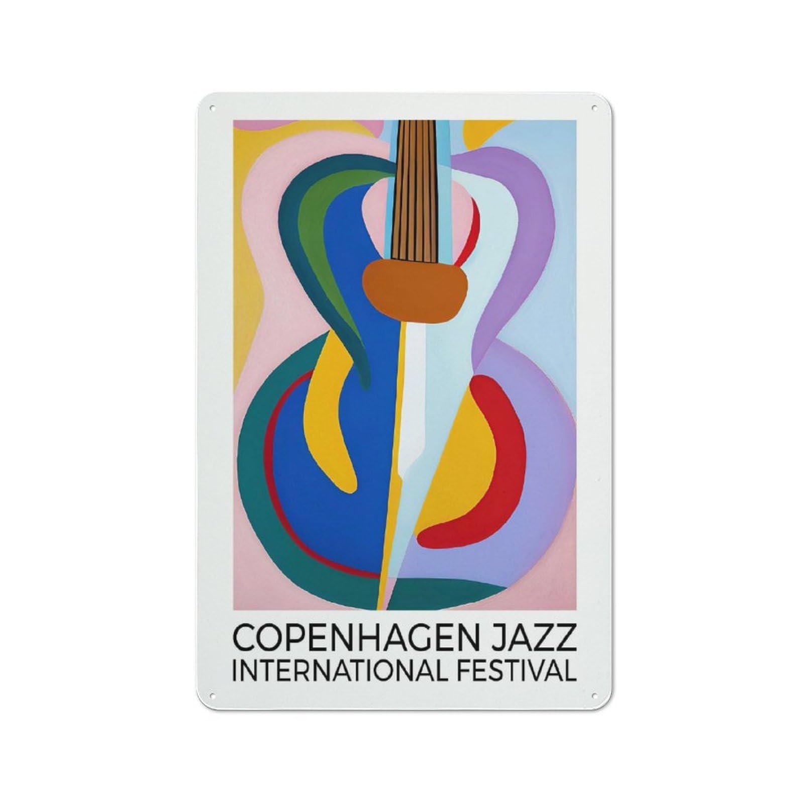 Junmoney Style-5 Copenhagen Jazz Festival Rustic Printed Metal Sign 30X20cm For Bar Or Restaurant, For Bar Decor Enthusiasts