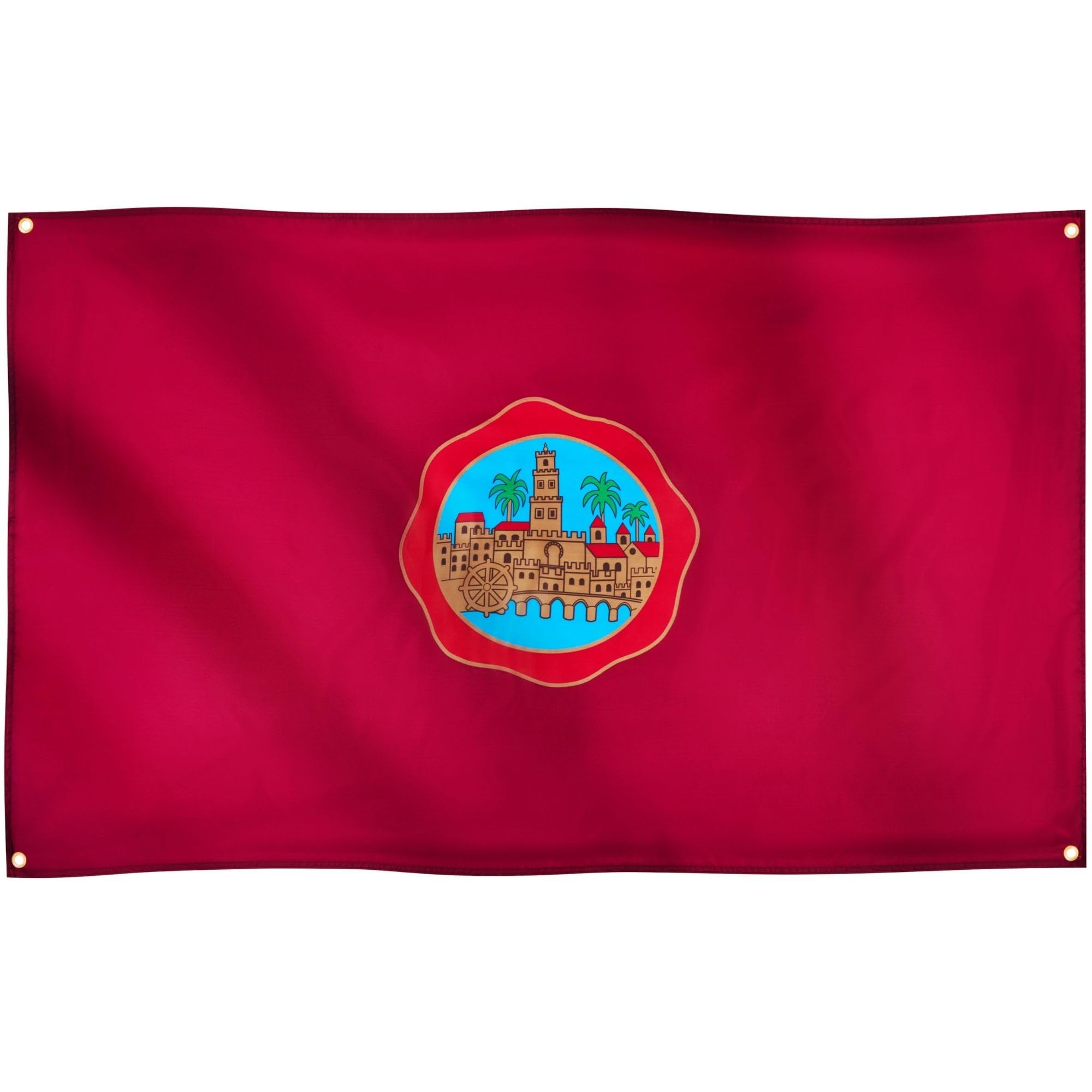 Runesol Cordoba Flag, 91x152cm, 3ft x 5ft, 4 Grommets, Eyelet In Every Corner, Cordova, Spanish Regional Flag