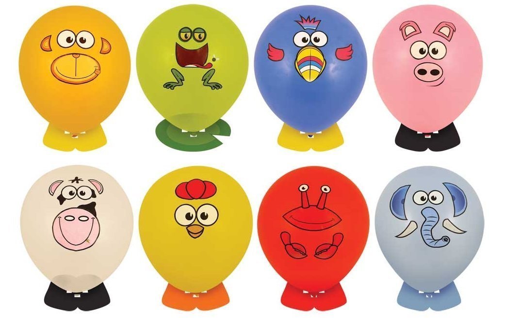Henbrandt Multicolour 48 X Self Making Animal Head Balloons