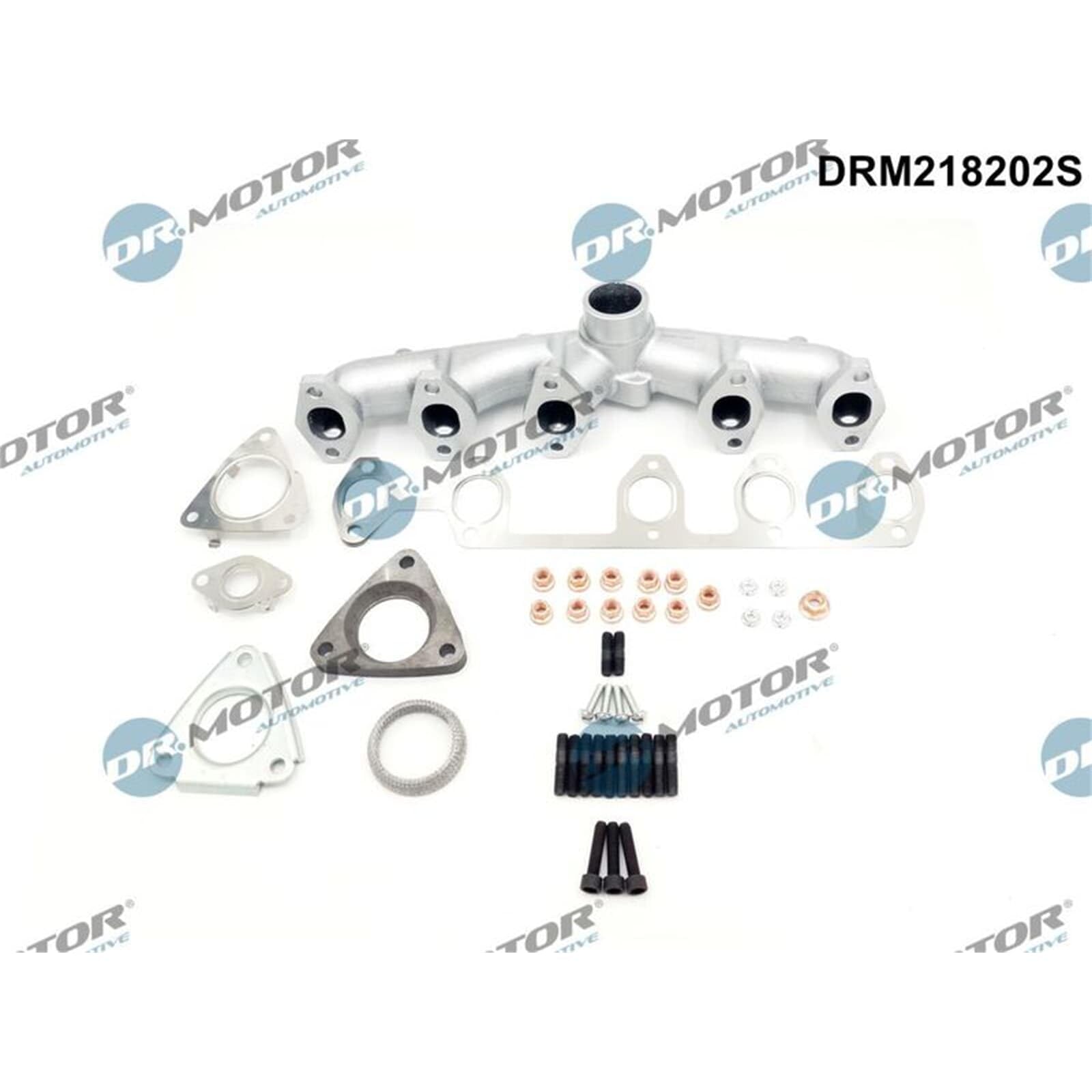 DR.MOTOR AUTOMOTIVE DRM218202S Collettore di scarico con guarnizioni con materiale di fissaggio con bulloni/viti