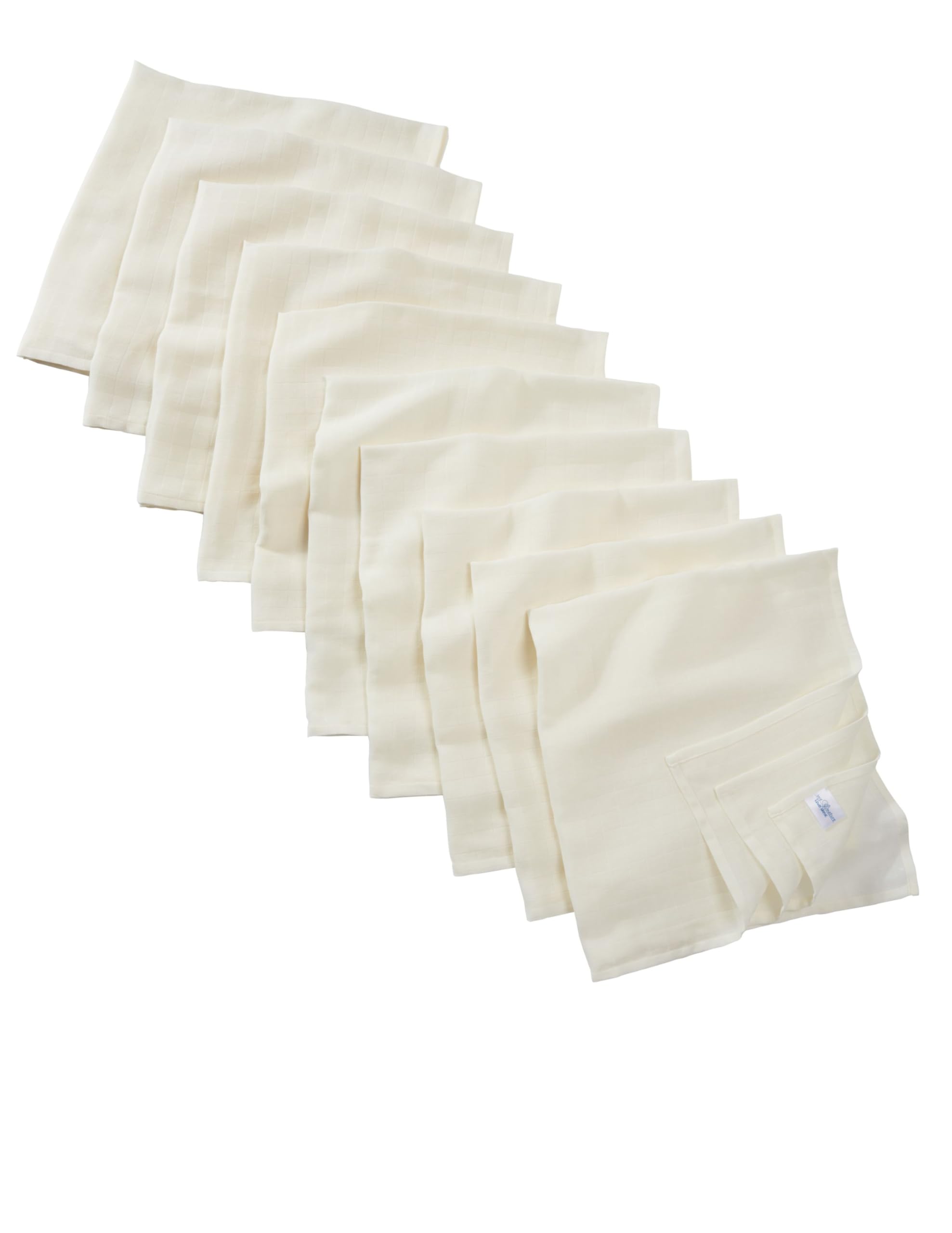 Bio Mullwindeln 100% Bio-Baumwolle (kbA) GOTS zertifiziert, Natur, 80 x 80 cm, 10er Set