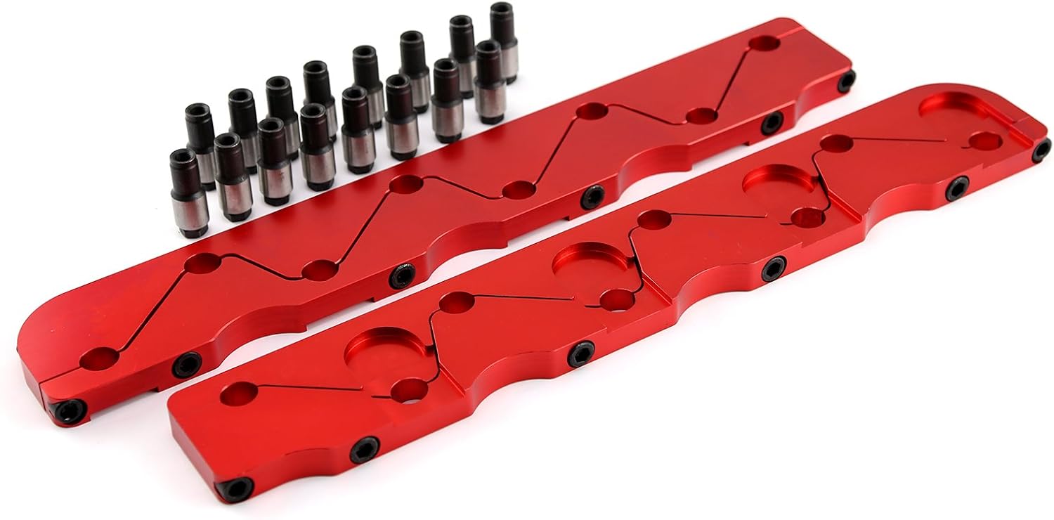 Speedmaster PCE259.1017.01 Compatible with Chevy BBC 454 Rocker Stud Girdle Kit Red With 7/16" Polylock Nuts