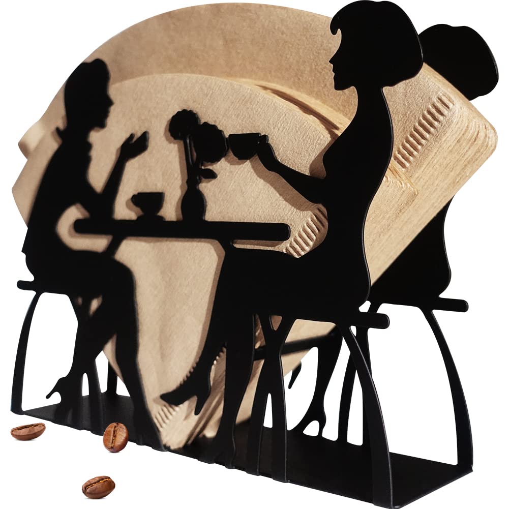 A.B CrewMetal Coffee Filter Paper Holder Coffee Filter Paper Stand Coffee Filter Paper Container Coffee Filter Paper Rack for Desktop Countertop Decoration Friend