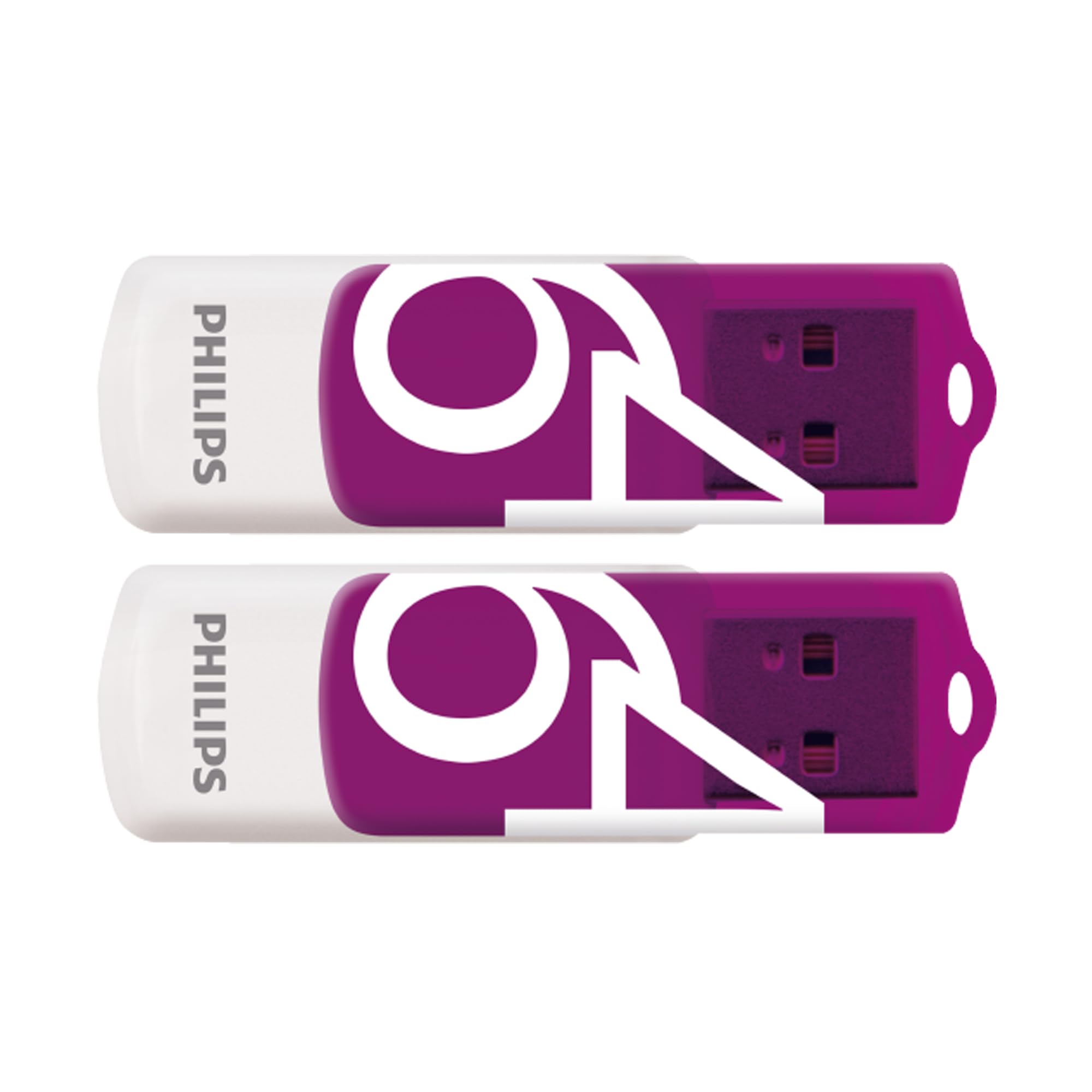 Philips Vivid Edition USB 2.0 da 64 GB, in confezione da 2, di colore viola (etichetta in lingua italiana non garantita)