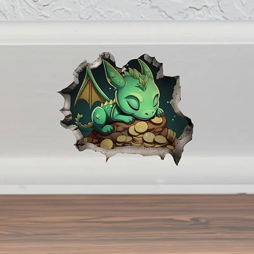 Miniatura 10 de Adhesivo de ratón en el agujero del inodoro en la pared, divertido agujero en la pared, calcomanía de broma 3D para despegar y pegar, calcomanías de