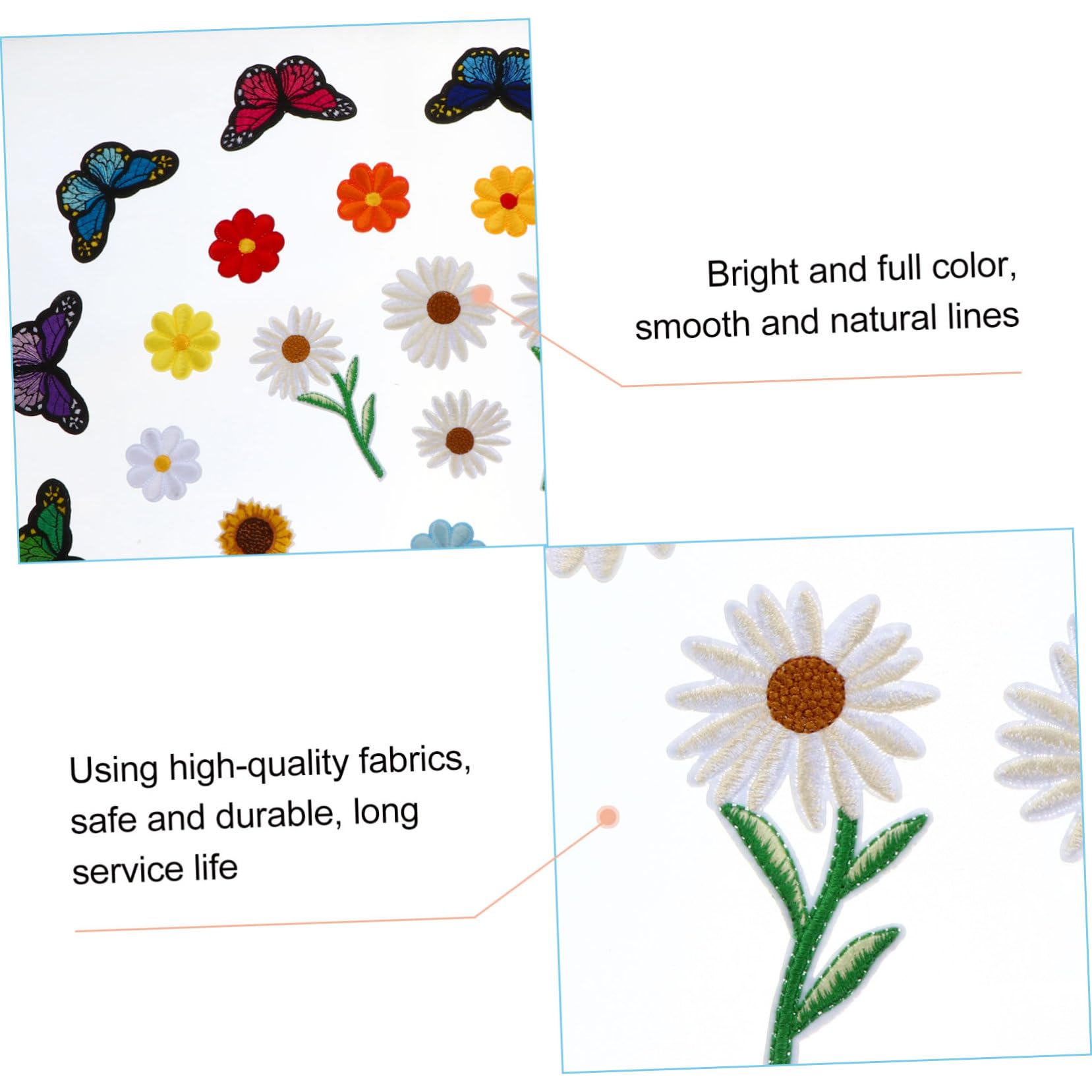SHINEOFI 99stücke Teiliges Von Sonnenblumen Und Schmetterlings-patches Aufbügelbare Bestickte Applikationen Für Jeans Taschen Hüte Und Bekleidung Zum Dekorieren Und Reparieren