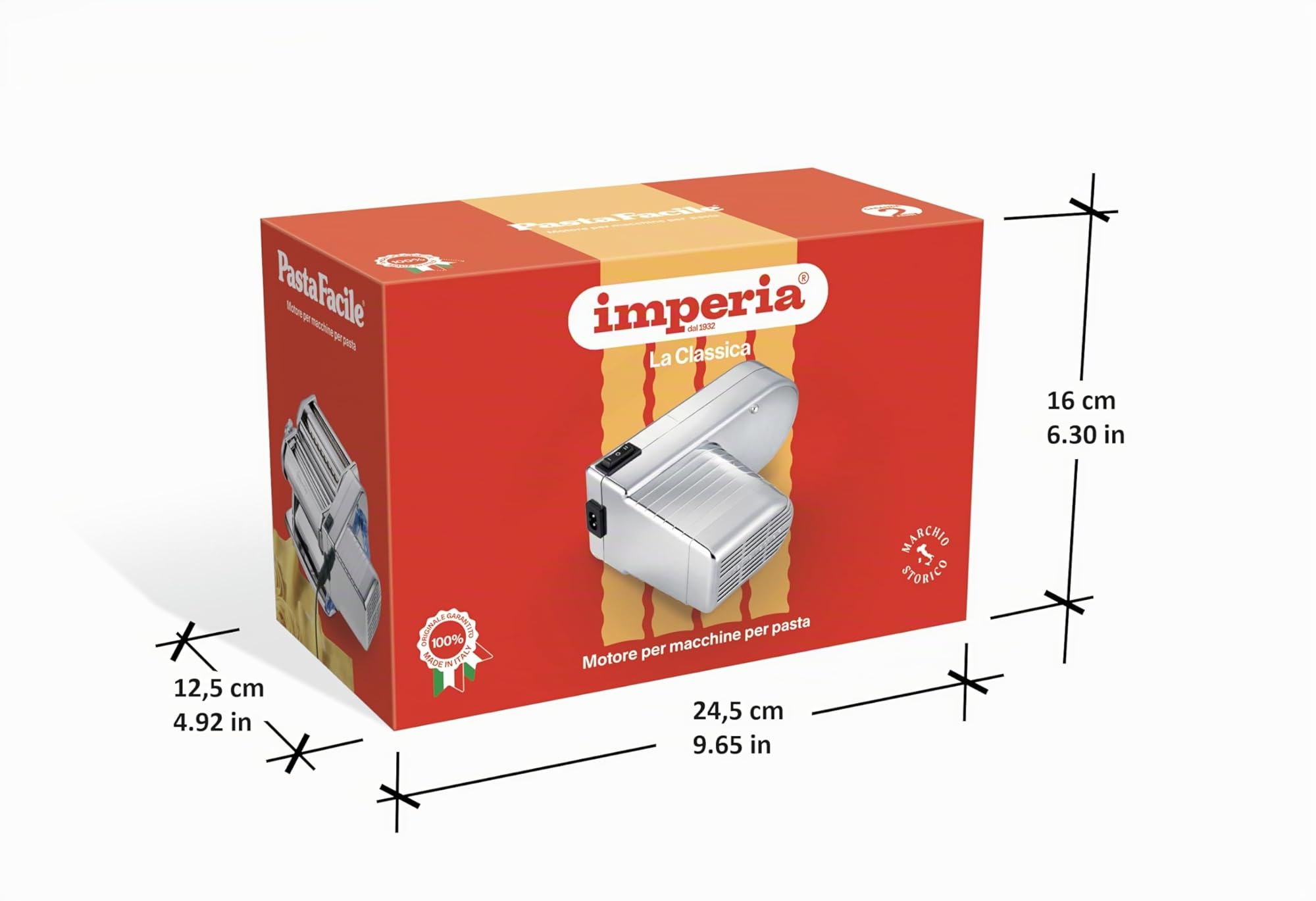 Imperia PastaFacile Classica. Motore elettrico 65w per macchina per la pasta 100% Made in Italy. Accessorio elettrico macchina per la pasta. Compatibile con macchine pasta Imperia (Modello 2024)
