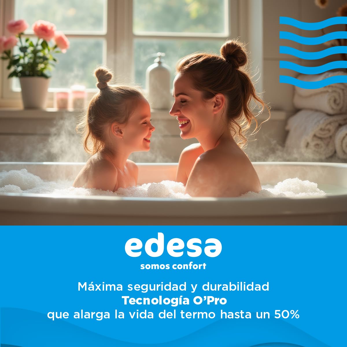 Edesa, One - Calentador de Agua Electrico Vertical, Termo Eléctrico 50 Litros, Regulación Externa y Cuba Vitrificada, 43,3x61,2x45,1 cm - Fabricado para Instalación en España (Clase energética C)