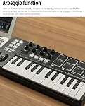 KOKKO 25 Key MIDI Controller Keyboard, USB Powered Mini MIDI Keyboard with 8 Backlit Pads 8 Assignable Knobs, Built-in Arpeggiator for Music Production, Compatible with Cubase/FL Studio/Logic