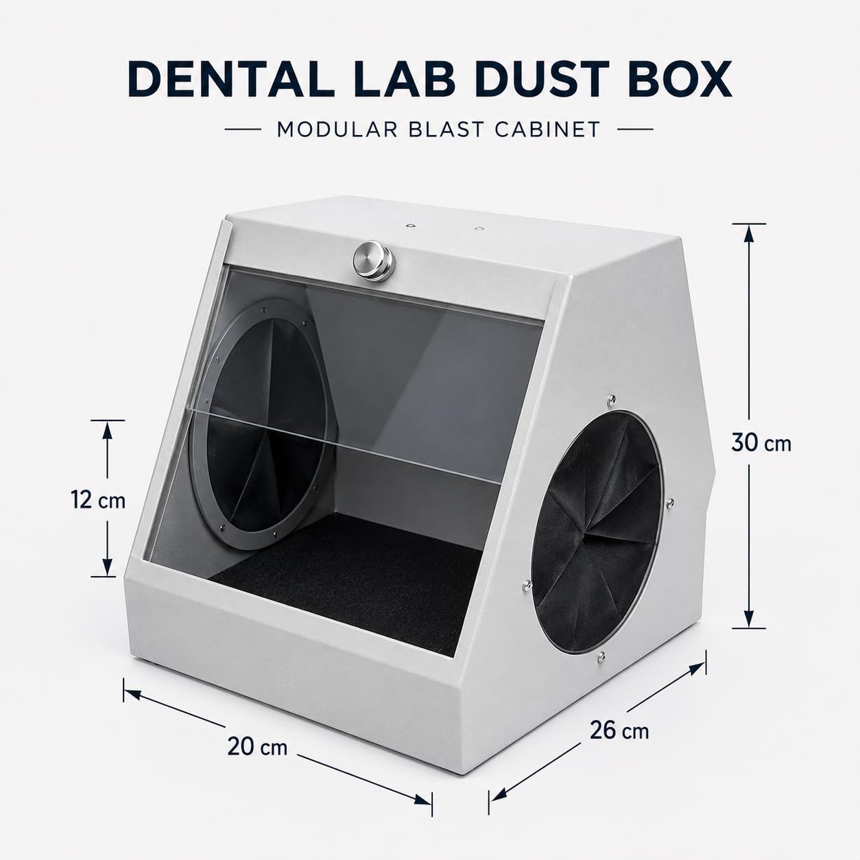 Gabinete modular de laboratorio dental, unidad de reducción de polvo con chorro de arena con extracción de aire, dispositivo de filtro y luz LED de 5500 K