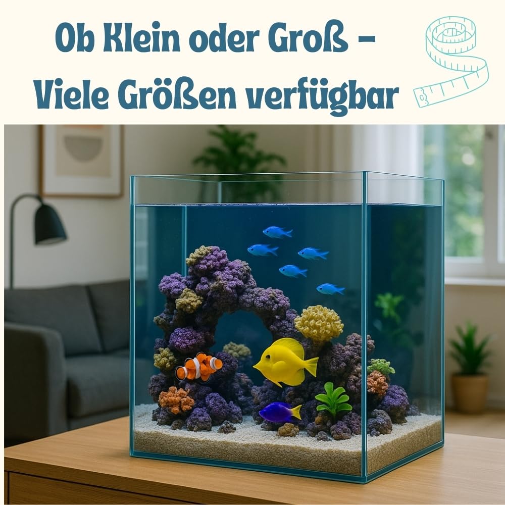 Nano Aquarium Würfel Garnelen Aquarium 35 Mini Terrarium Nagarium Terrarium Glas Aufzuchtbecken Glasbecken Glasaquarium 35x35x35 cm