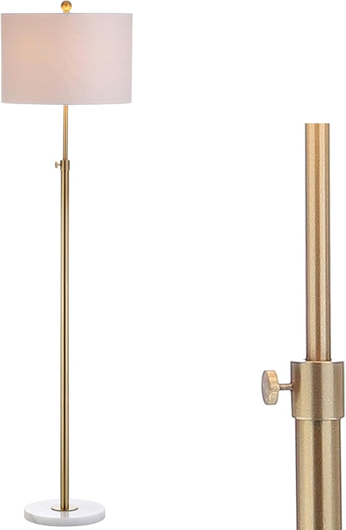 JONATHAN Y JONATHAN Y JYL3022A June 65" Adjustable Metal/Marble LED Floor Lamp, Modern, Contemporary, Elegant, Glam, Office, Living Room, Family Room, Dining Room, Bedroom, Hallway, Foyer, Brass