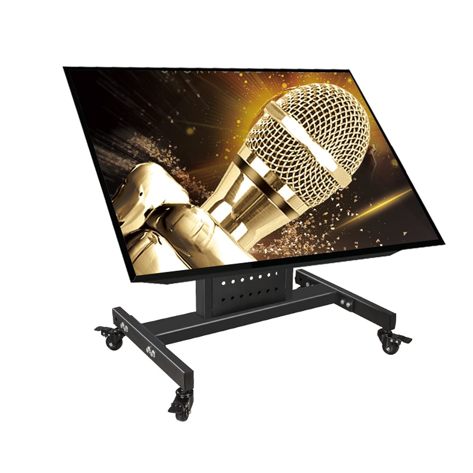 tv Stand Piano in piedi TV Carrello mobile 32 "-75" Mobile Commerciale TV Stand con 4 rulli universali Doppia colonna Tilts rotazione TV Supporto, tiene fino a 110 libbre .per casa, ufficio
