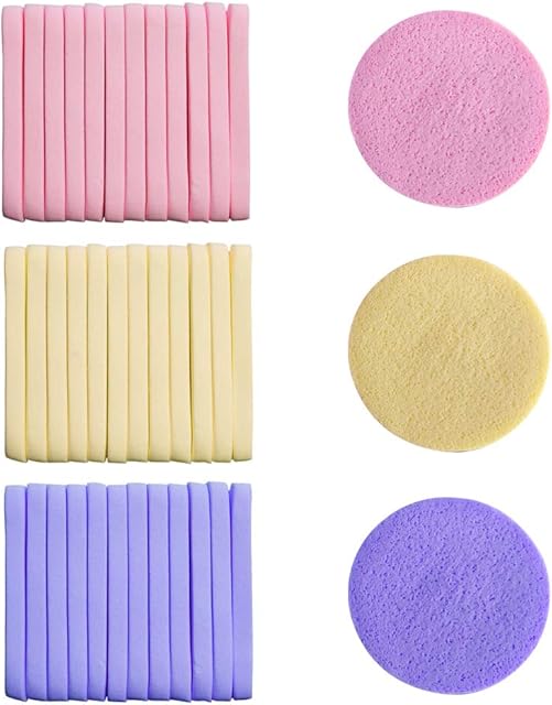 ZHIYE 36 Pcs Facial Sponge Compressed Face Cleansing Facial Washing Sponges Makeup Tool for Facial Exfoliating Facial SPA Massage Makeup Removal
