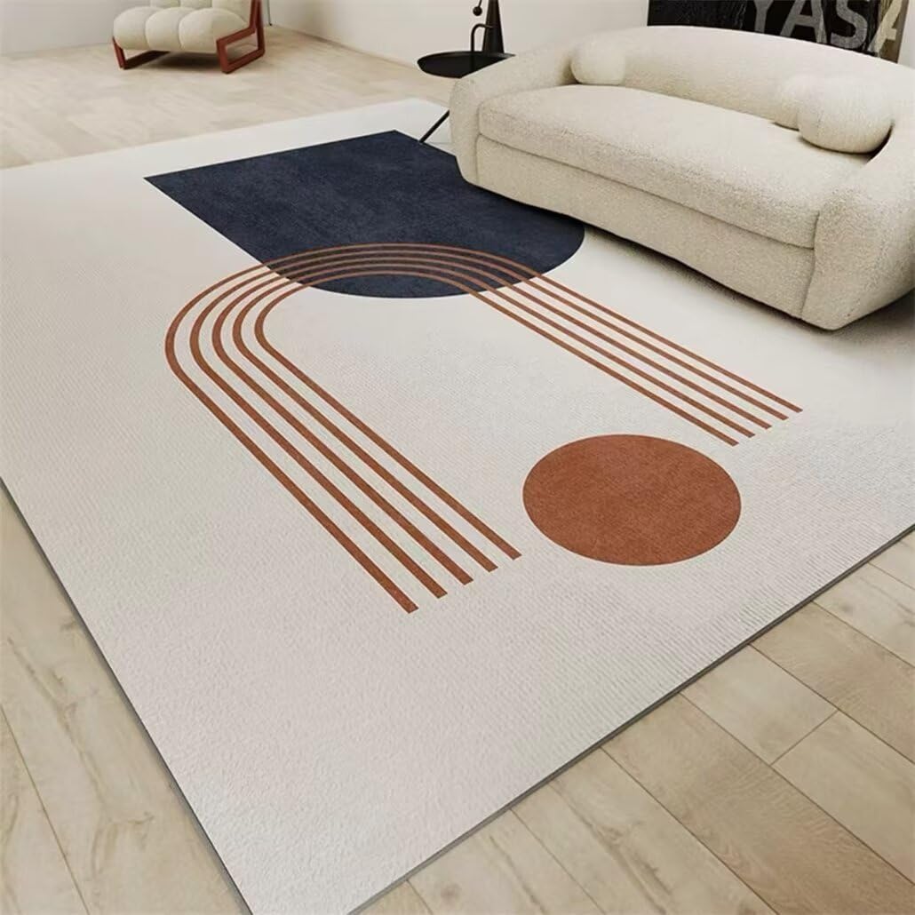 Tapis lavable de salon à motif rayé pour en finir avec les taches tenaces