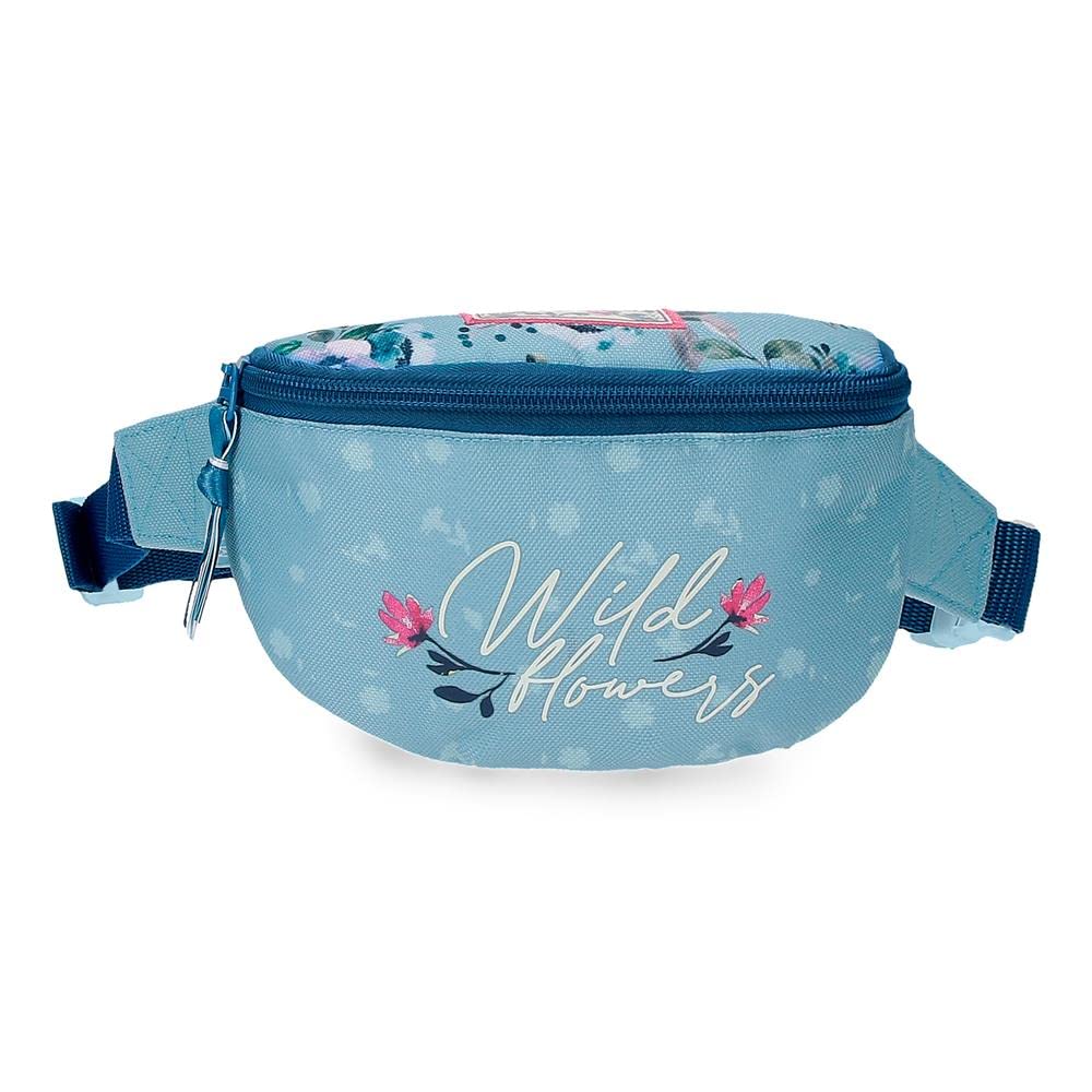MOVOM Wild Flowers Riñonera Pequeña Azul 27x11x6,5 cms Poliéster