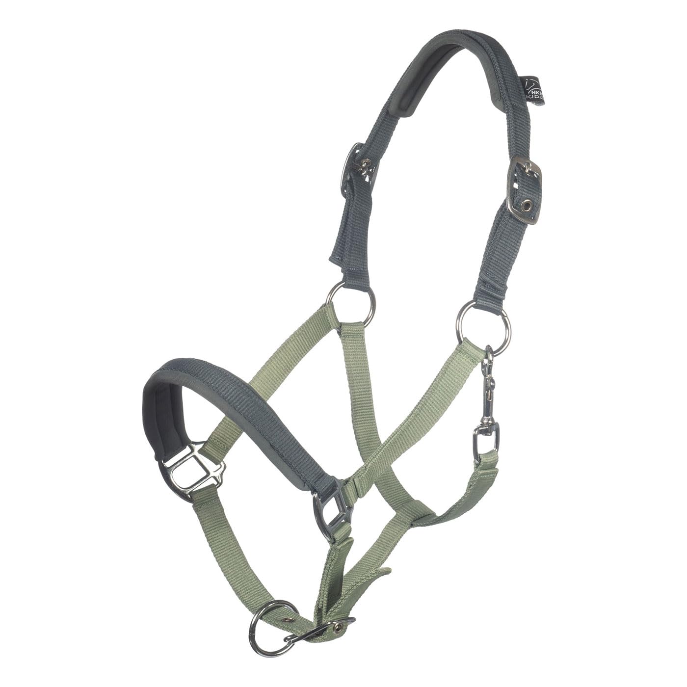 Licol poney Shetland HKM Barnie vert clair et foncé réglable