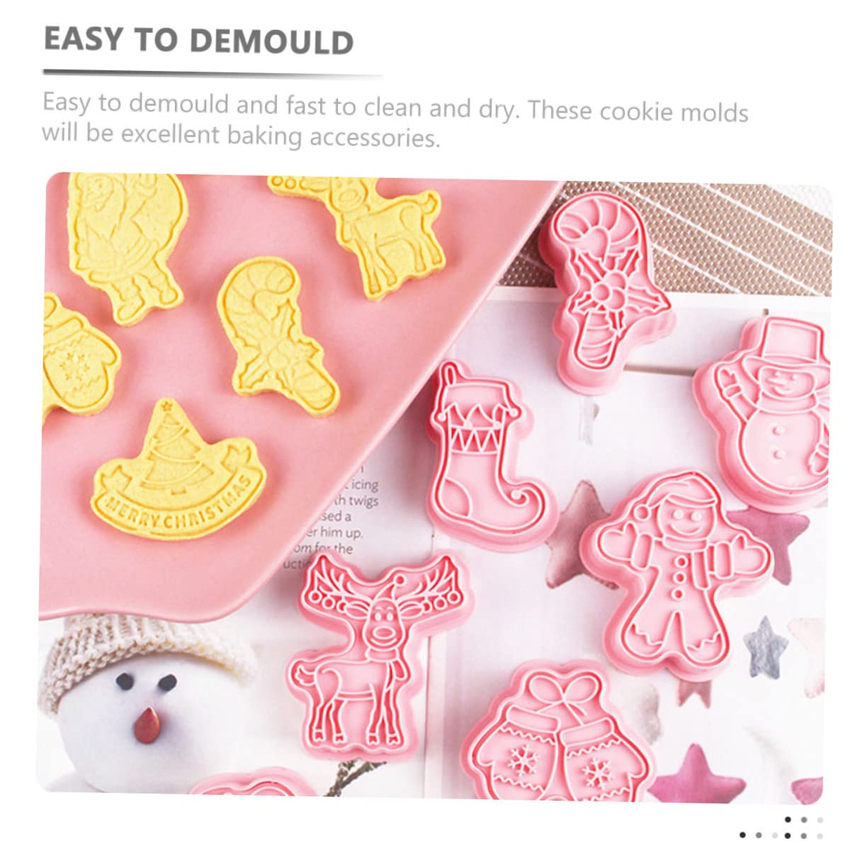 MAGICLULU 4 Sätze Keksform Gummiartig Kekse Fallen Ausstechformen Kessel-ausstecher Plätzchen Lebkuchen Keksschneider Ausstechformen Weihnachten Stern-ausstecher Rosa Pp 8 Stück * 4