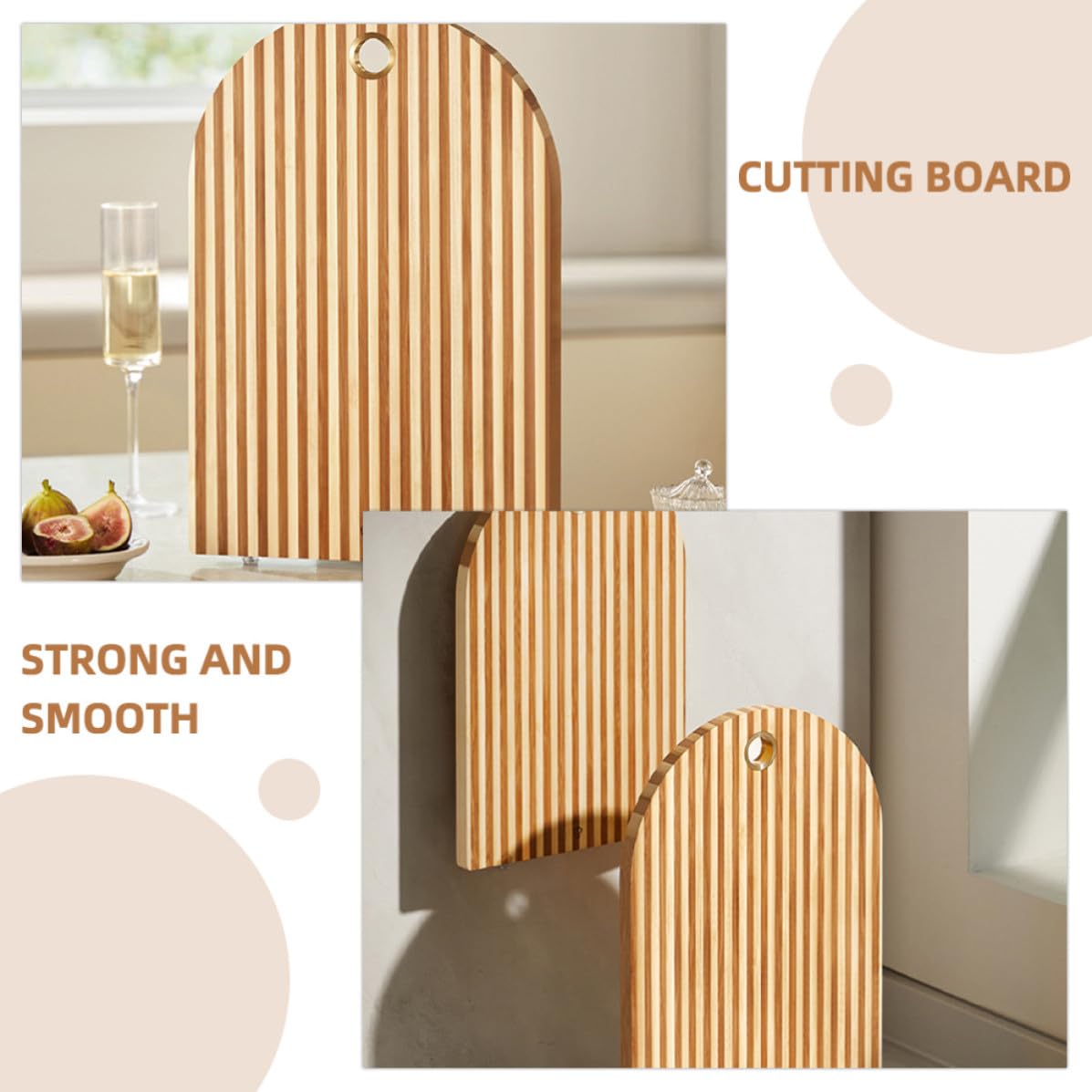 Tagliere Multifunzione da Cucina in Legno, Superficie Piatta