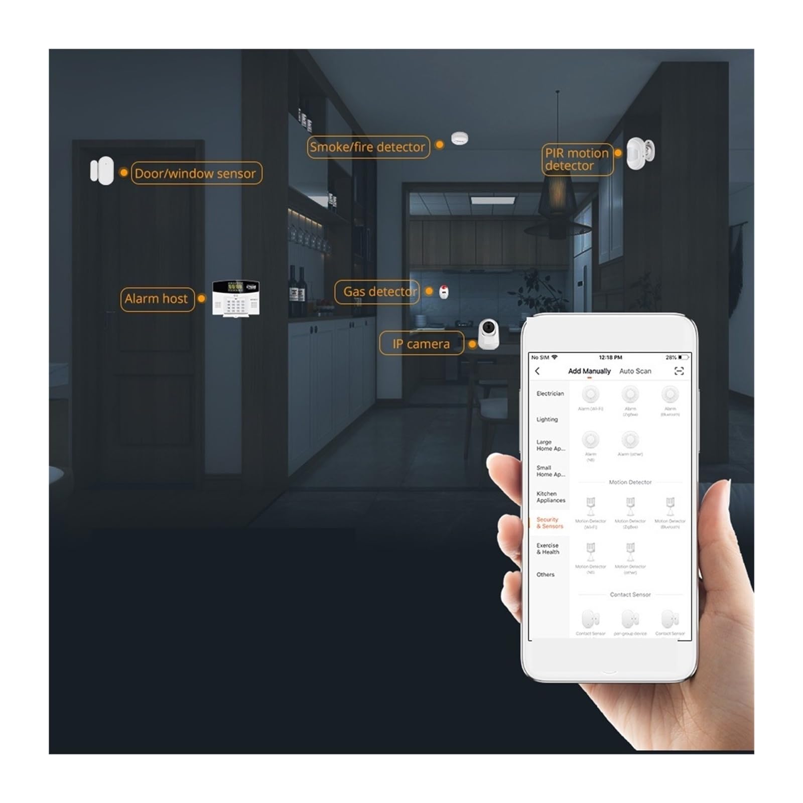 Alarmas de seguridad para el hogar De Alarma De Seguridad For El Hogar GSM, De Alarma For El Hogar Con, Sensor De Movimiento, Vida Inteligente Sensores de puertas/ventanas(SJ1 solar siren)