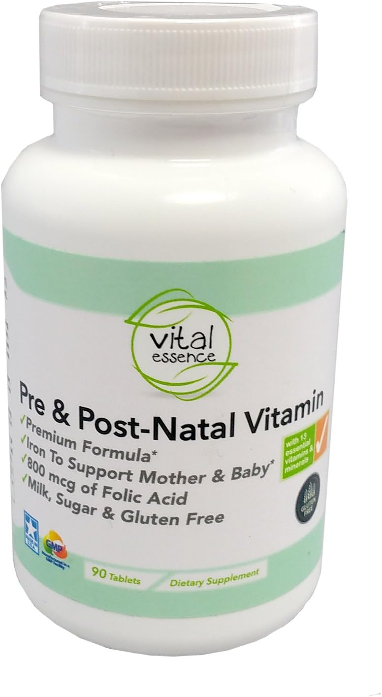 Whole Food Prenatal Multivitamin 90 Count - Omega 3 Acids, Vitamins A C D E, Zinc, Calcium, Iron - Perfect Organic Mother and Baby Health Formula for The Time Spent in The Womb and Postnatal