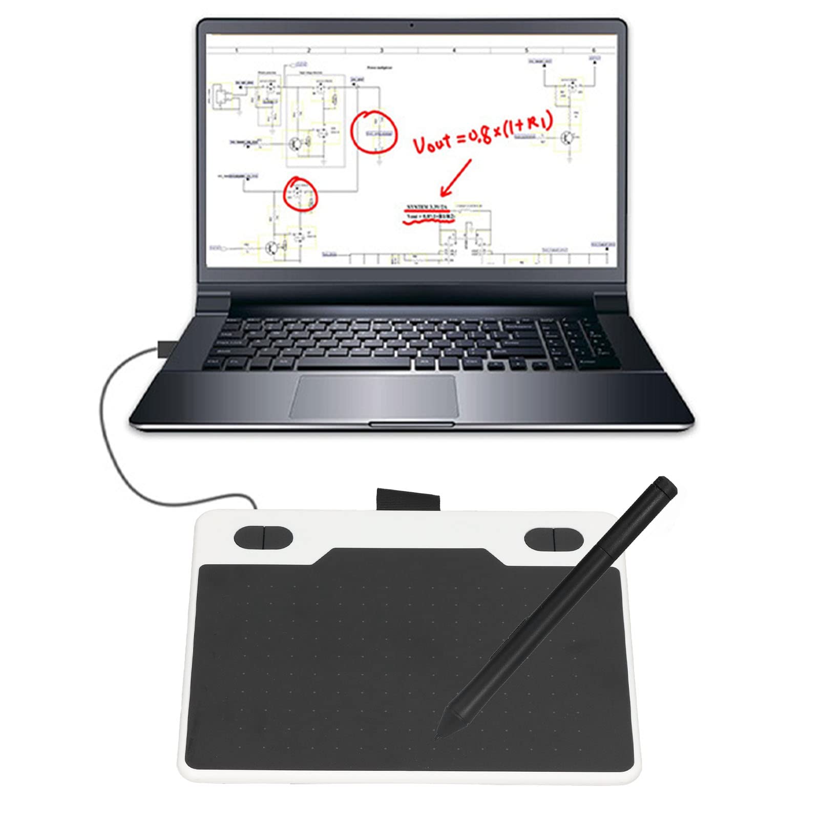 Gráficos Dibujo Tableta Mm 233 PPS 5080 LPI 8192 Niveles Stylus 4 Claves Personalizables Puerto USB Arte Digital Tableta Blanca Gráficos Brazo Tabletanimación de Arte de Arte de Tabletdigital (#1)