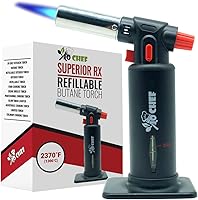 Vista 17 de Jo Chef Encendedor Antorcha de Butano, Antorcha de Cocina - Encendedor de Llama Ajustable Recargable con Bloqueo de Seguridad para BBQ, Hornear