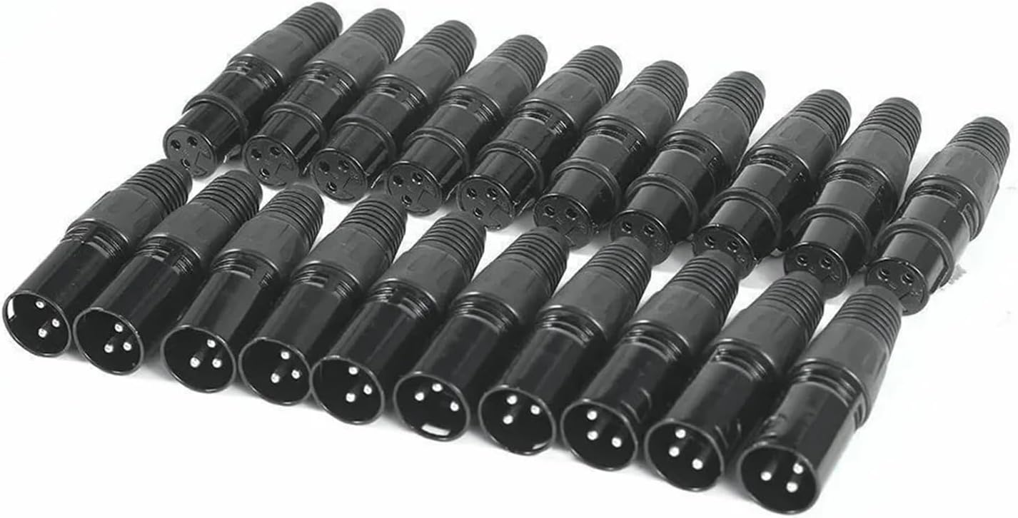 10/20pcs 3 Pin Male Female Plug Audio Microphone Cable Connector Cables Connectors(20 pcs)