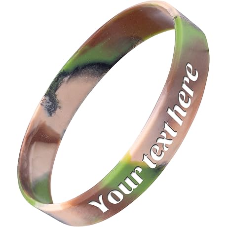 Custom Camo Wristbands: Debossed Silicone Bracelets for Unique, Motivational Wear