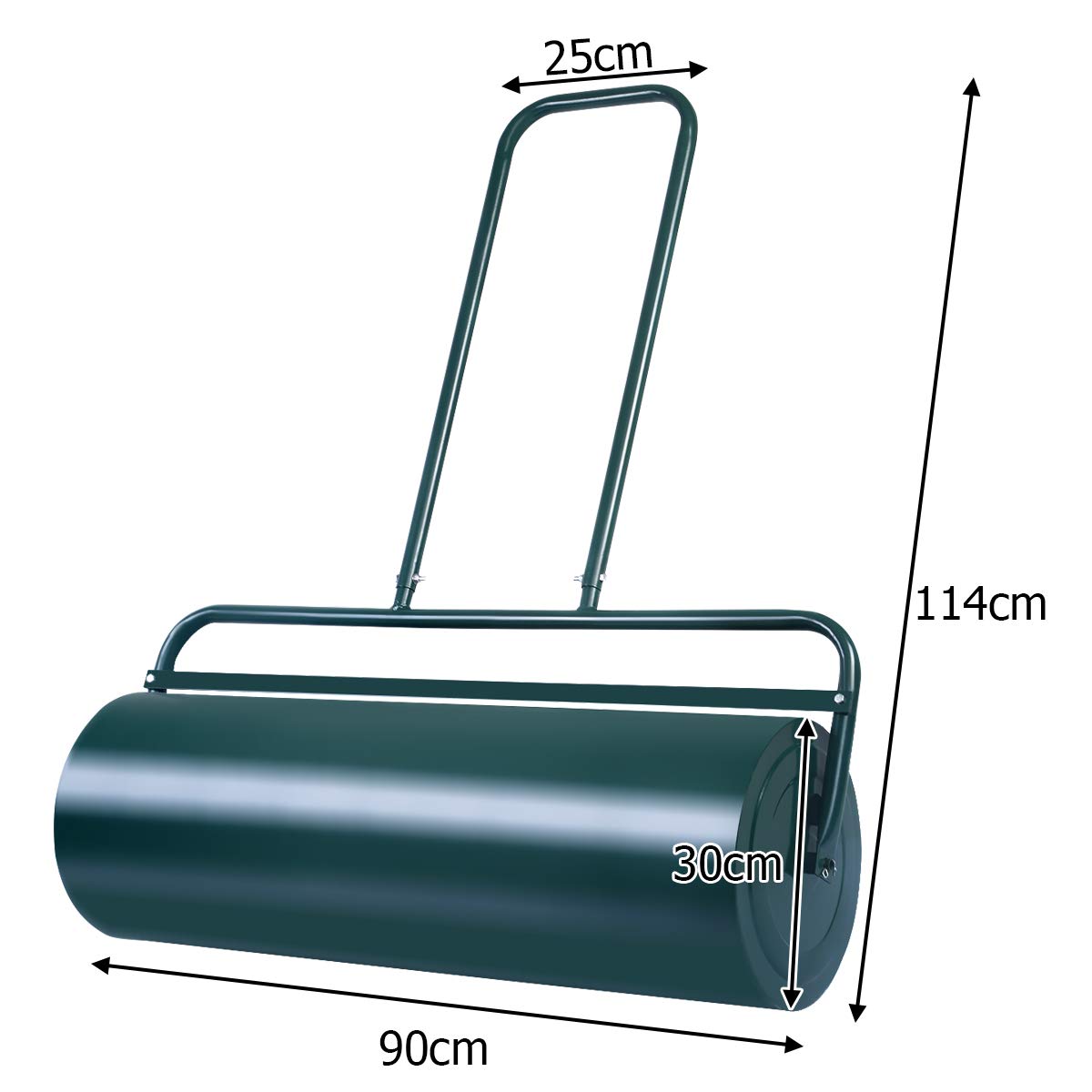 COSTWAY Rullo per Prato 90cm Ø30 63L Verde