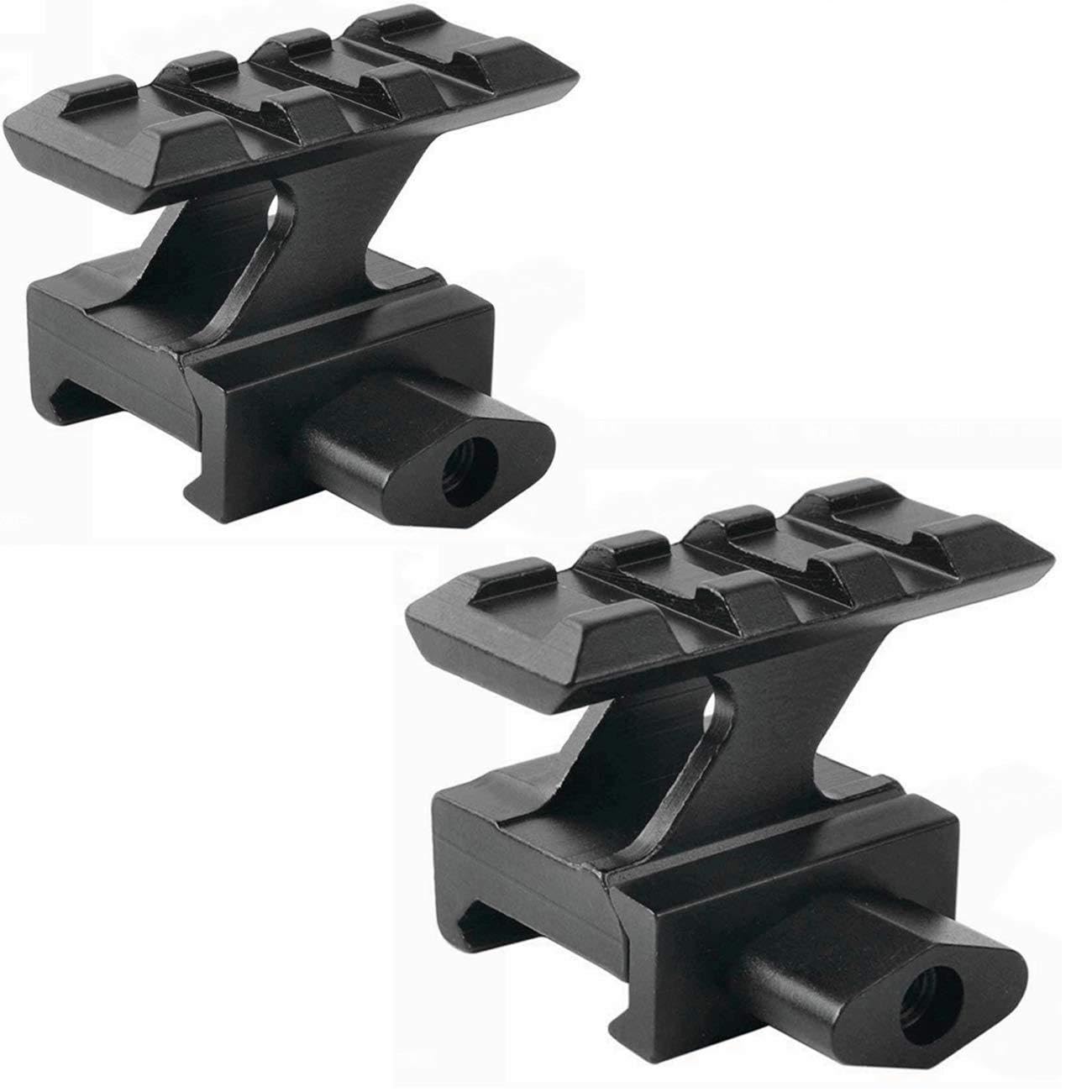 Ade Advanced Optics Pack of 2! 1 inch Riser Mount High Compact Size Riser Picatinny Mount 3 Slots Riser Rail Scope Mount